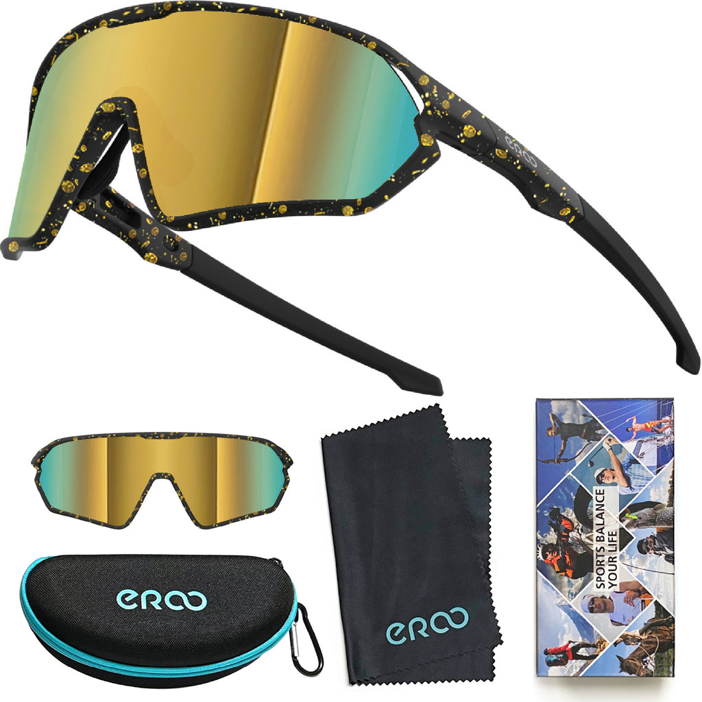 ER00 1206 Youth Baseball Shield Polarized Sunglasses Kids Boys Girls Women Cycling Softball Lightweight Sports Shades Padel