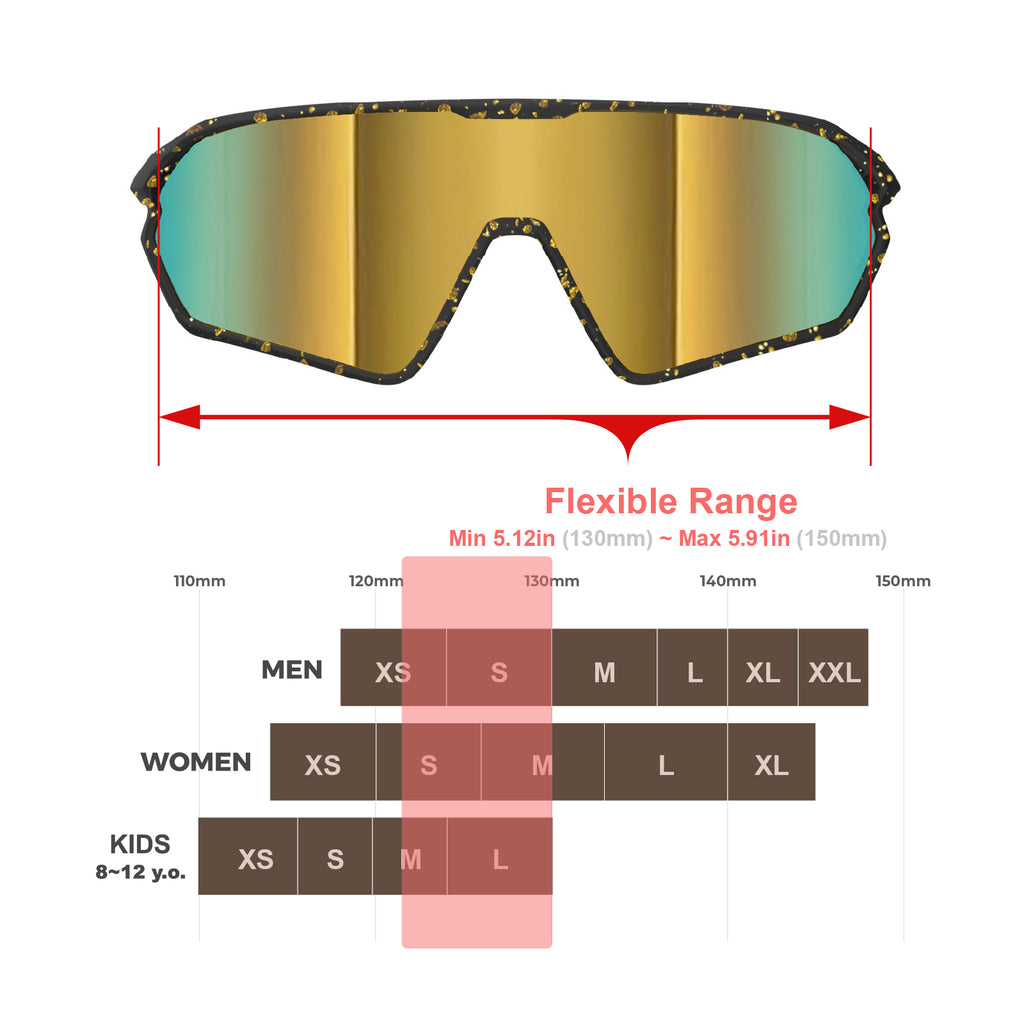 ER00 1206 Youth Baseball Shield Polarized Sunglasses Kids Boys Girls Women Cycling Softball Lightweight Sports Shades Padel