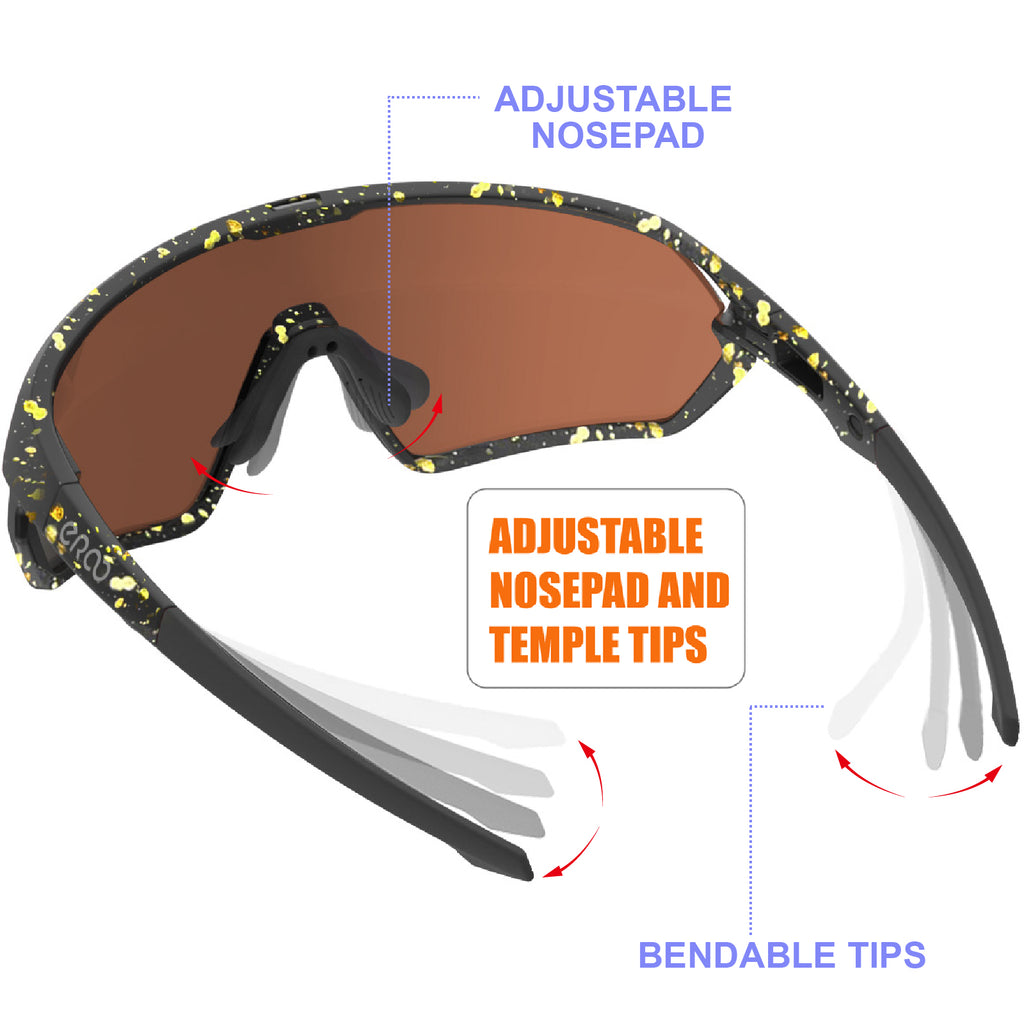 ER00 1206 Youth Baseball Shield Polarized Sunglasses Kids Boys Girls Women Cycling Softball Lightweight Sports Shades Padel