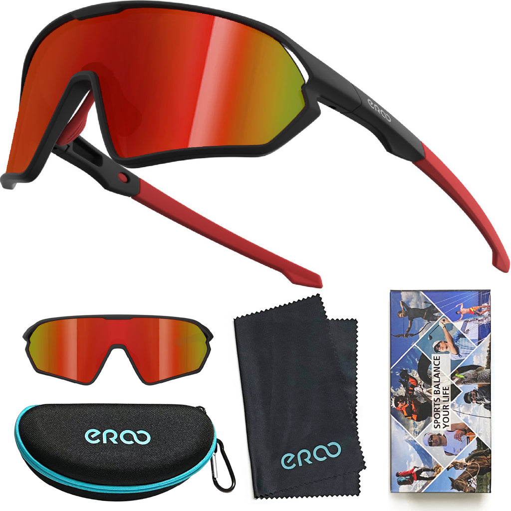 ER00 1206 Youth Baseball Shield Polarized Sunglasses Kids Boys Girls Women Cycling Softball Lightweight Sports Shades Padel