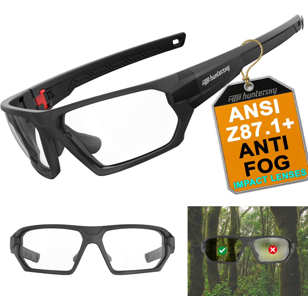 HTS HUNTERSKY Q36 Ballistic Tactical Impact Protection Anti Fog Shooting Glasses Military Grade Airsoft Range
