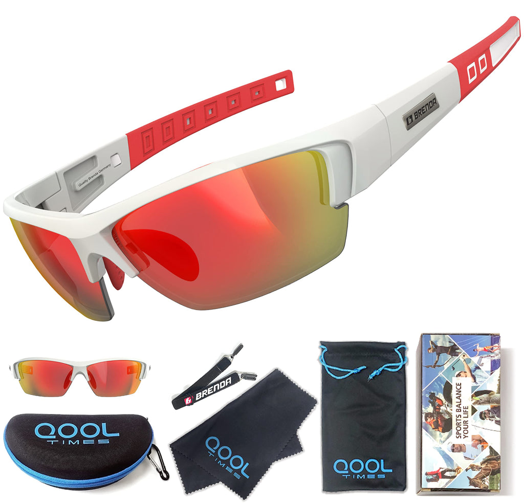 Living out your qool time J13 Mens Fishing Sunglasses Polarized for Women, UV400 Volleyball Running Driving Golfing Cycling Case Strap Full Pack