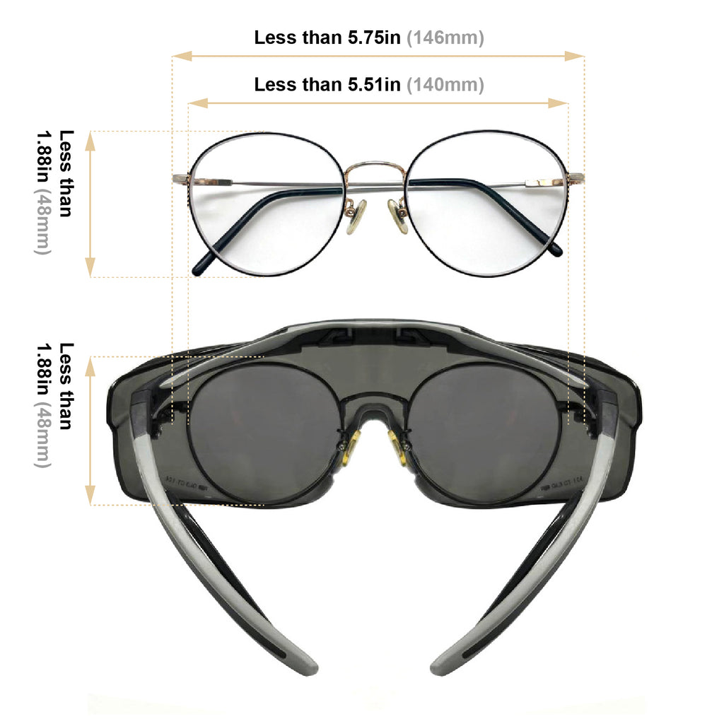HTS HUNTERSKY 3906 ANSI Z87.1+ Anti Fog Lab Safety Glasses Fit Over Eyeglasses Up to 1.88 inch 100% UV Protective OTG Goggles
