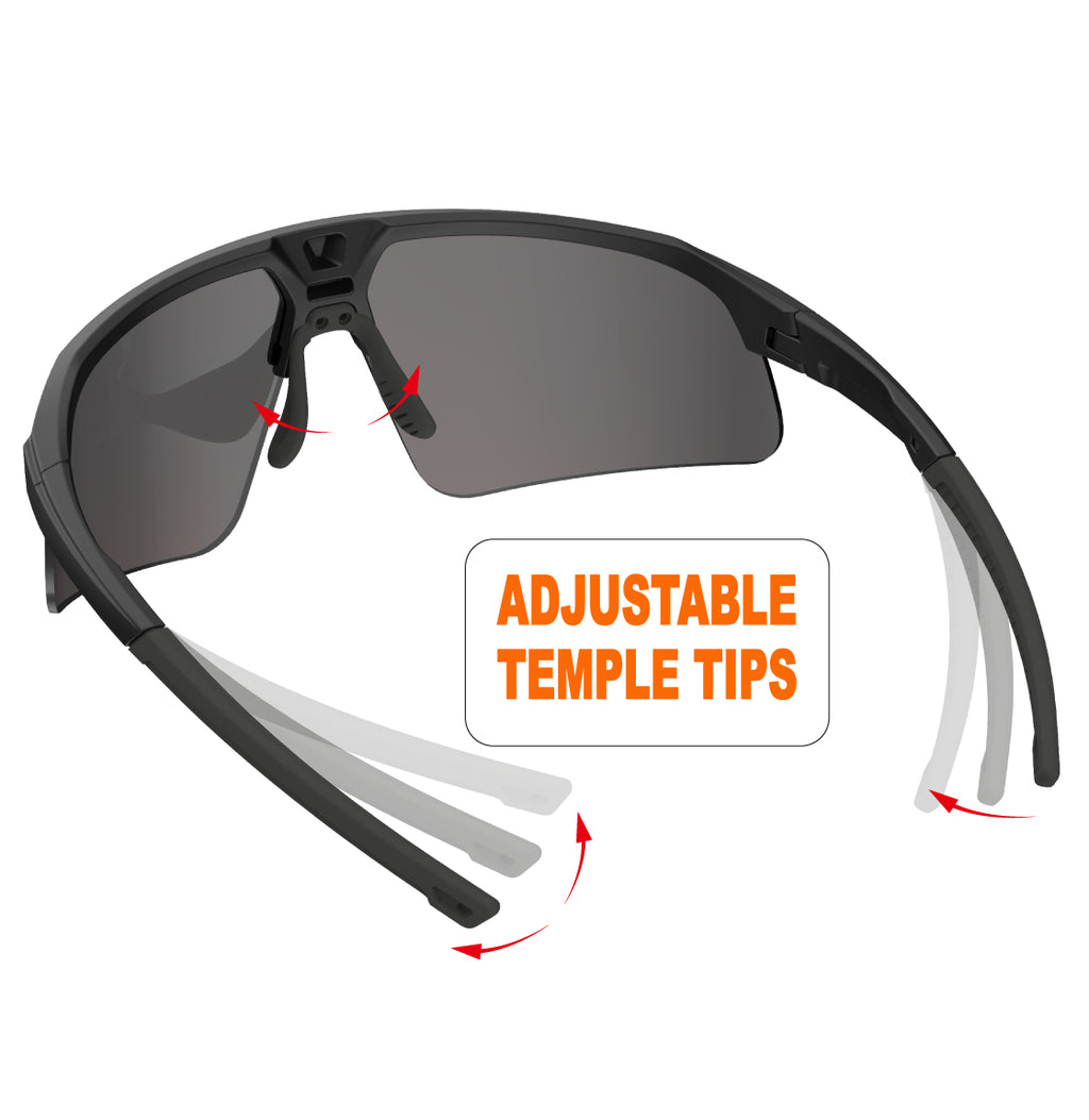 WDP100 Q217 Polarized Sports Sunglasses for Men Women UV400 Lightweight TR90 Cycling Running Baseball Hiking with Case Strap