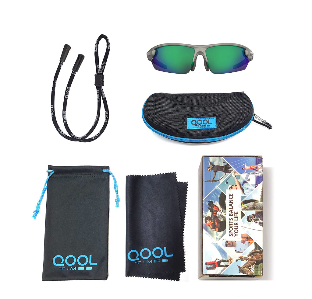 Living out your qool time J50 Mens Fishing Sunglasses Polarized for Women, UV400 Volleyball Running Driving Golfing Cycling Case Strap Full Pack