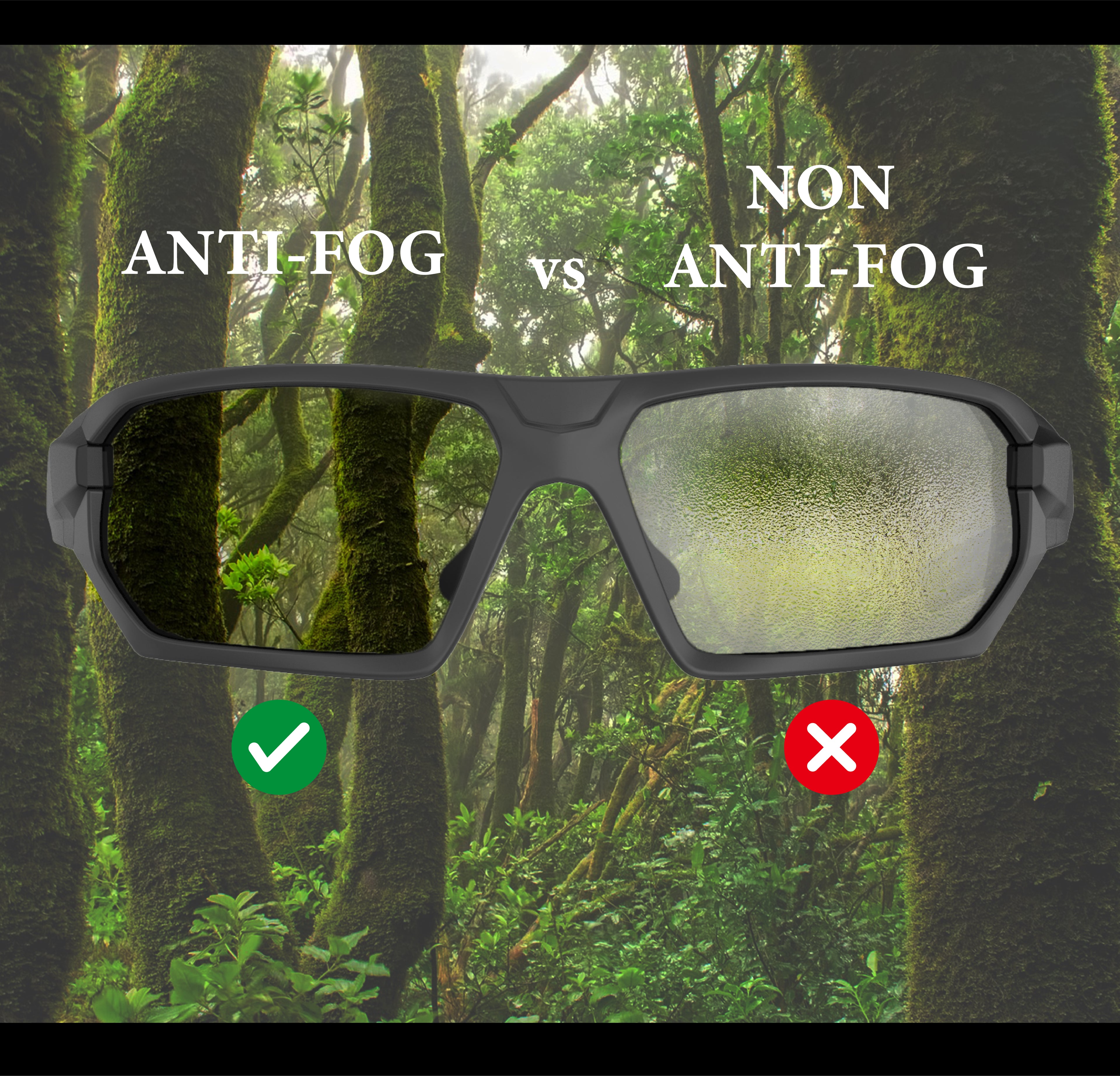 HTS HUNTERSKY Q36 Ballistic Tactical Impact Protection Anti Fog Shooting Glasses Military Grade Airsoft Range