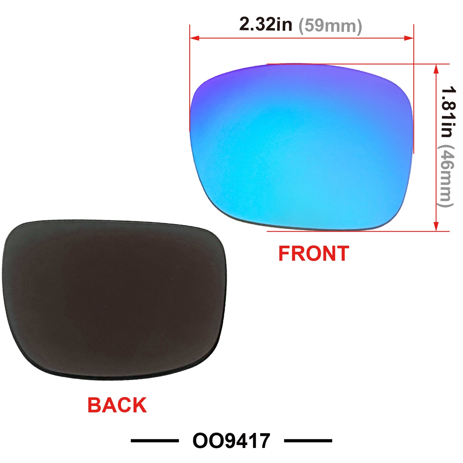 RY586 XL OO9417 59mm Polarized Replacement Lenses for Oakley Holbrook Impact Resistant Lens Compatible with 009417