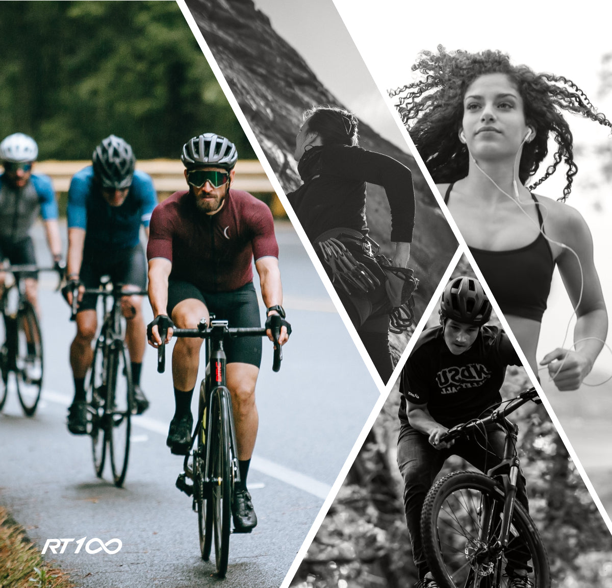 RT100 Q58 RIDE YOUR WAY Professional wrap around Frameless Cycling Sunglasses for Men and Women