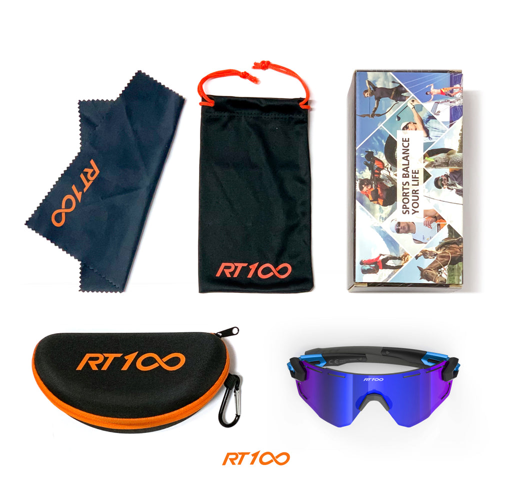 RT100 Q58 RIDE YOUR WAY Professional wrap around Frameless Cycling Sunglasses for Men and Women
