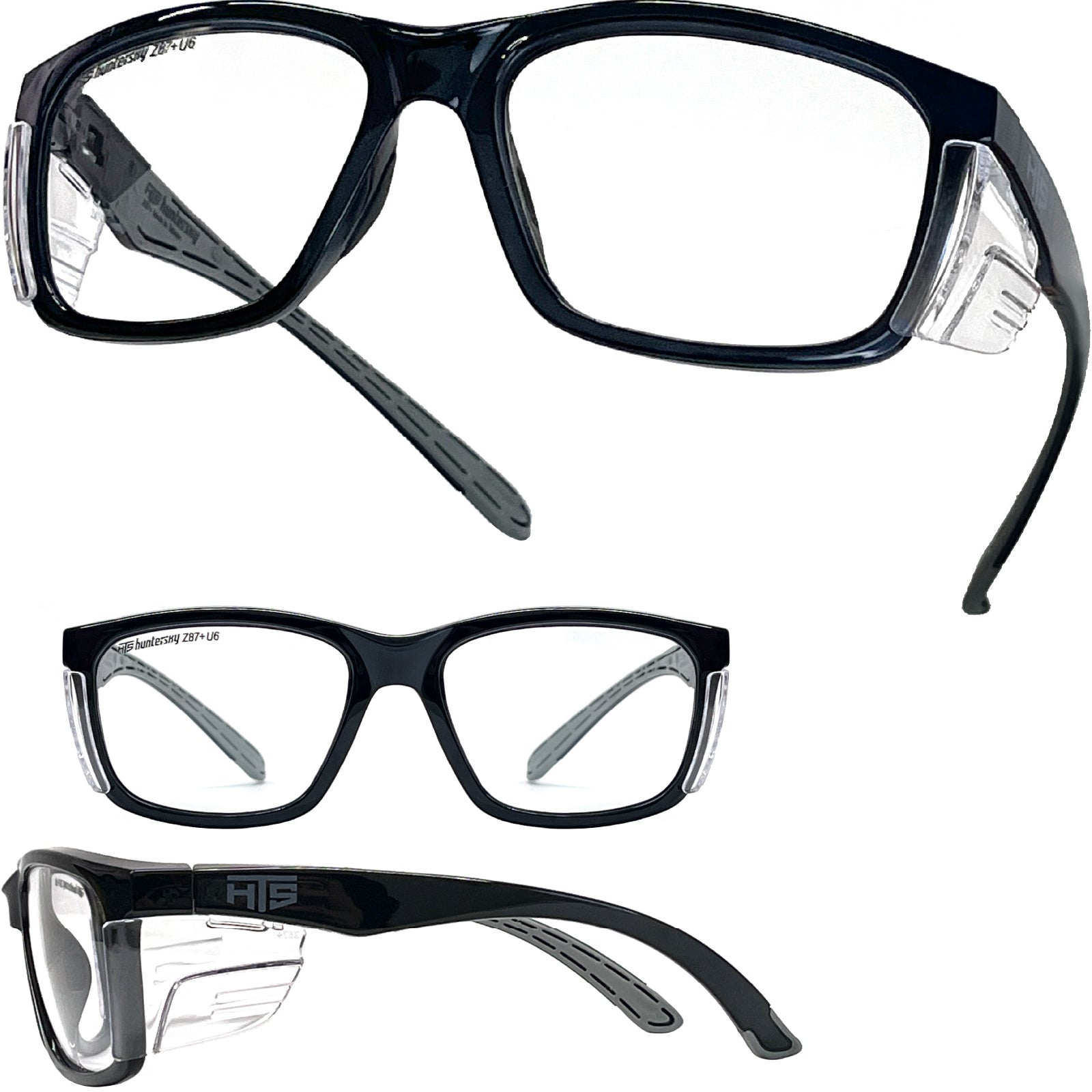 HTS HUNTERSKY E60 Anti-Fog Safety Glasses with Side Shields ANSI Z87 Eye Protection