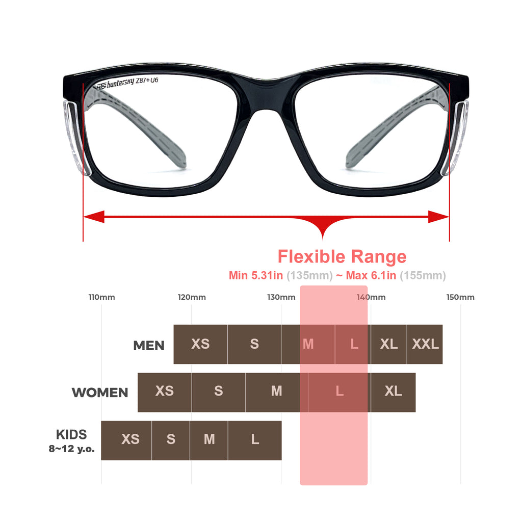 HTS HUNTERSKY E60 Anti-Fog Safety Glasses with Side Shields ANSI Z87 Eye Protection