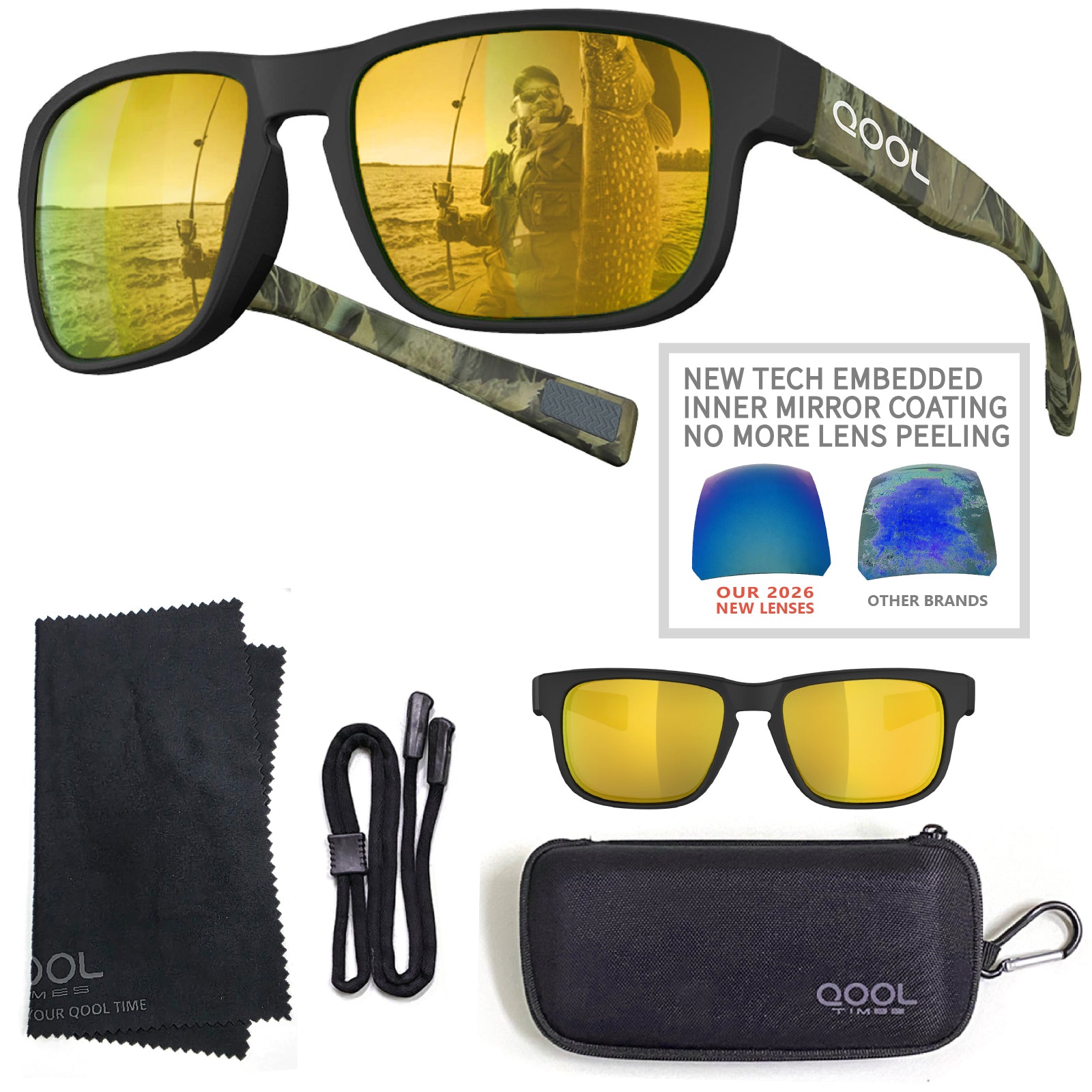 Living out your qool time F11 Floating Polarized Fishing Sunglasses Saltwater Resistant Lenses That Coating Won’t Peel Rub off