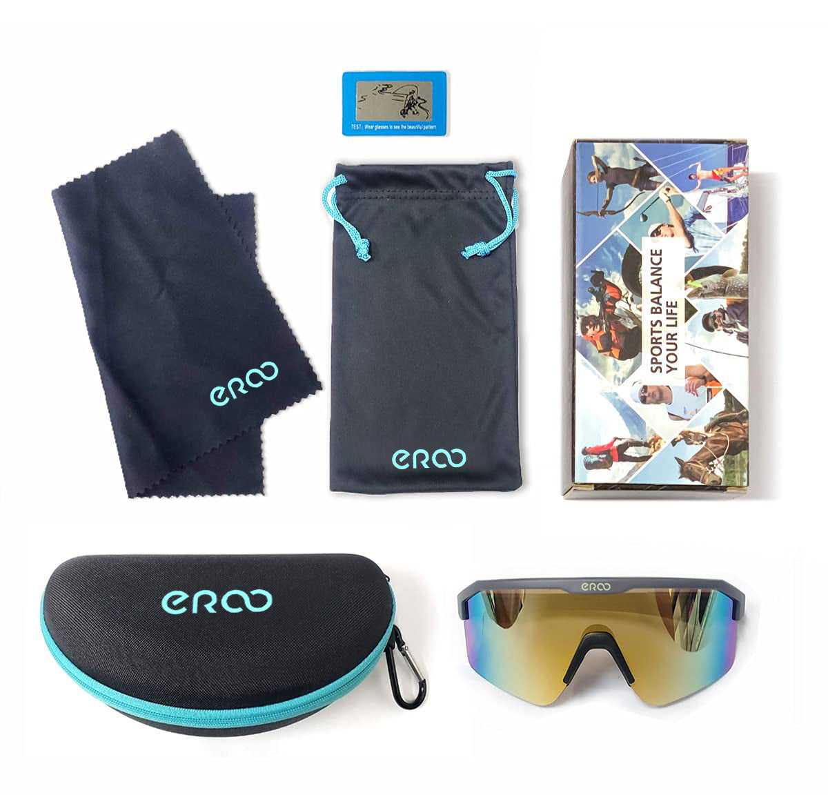 ER00 F24 Eazyrun Kids Polarized Sports Sunglasses for Age 8-12 Youth Baseball Softball Cycling Glasses UV Protection for Boy Girl