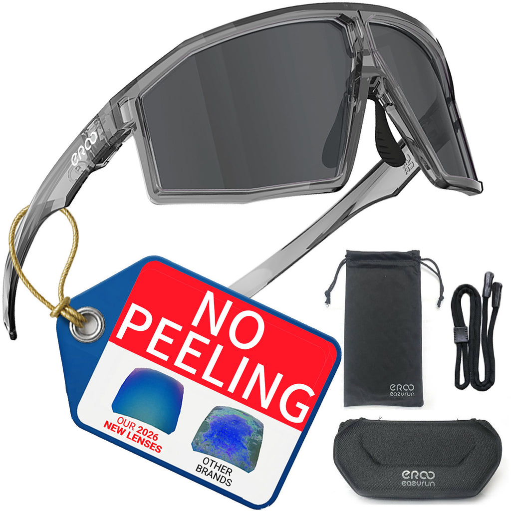 ER00 F26 Polarized Fishing Sunglasses for Men Women, UV400 Outdoor Sports Sunglass for Running Hiking Golf with Carrying Case