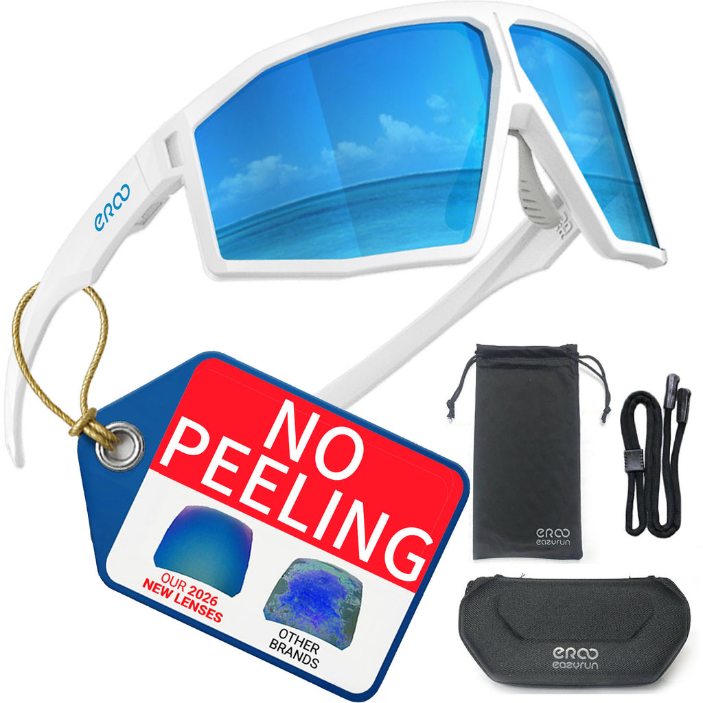 ER00 F26 Polarized Fishing Sunglasses for Men Women, UV400 Outdoor Sports Sunglass for Running Hiking Golf with Carrying Case