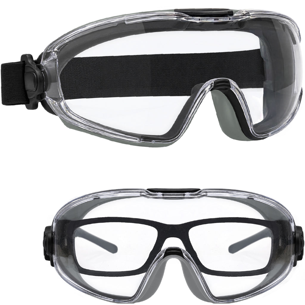 HTS HUNTERSKY G5010 Anti-Fog Tinted Safety Goggles Over Glasses