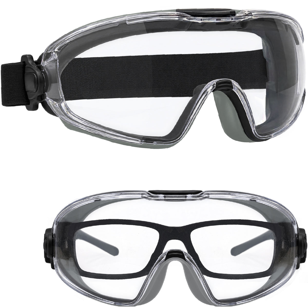 HTS HUNTERSKY G5010 Anti-Fog Tinted Safety Goggles Over Glasses