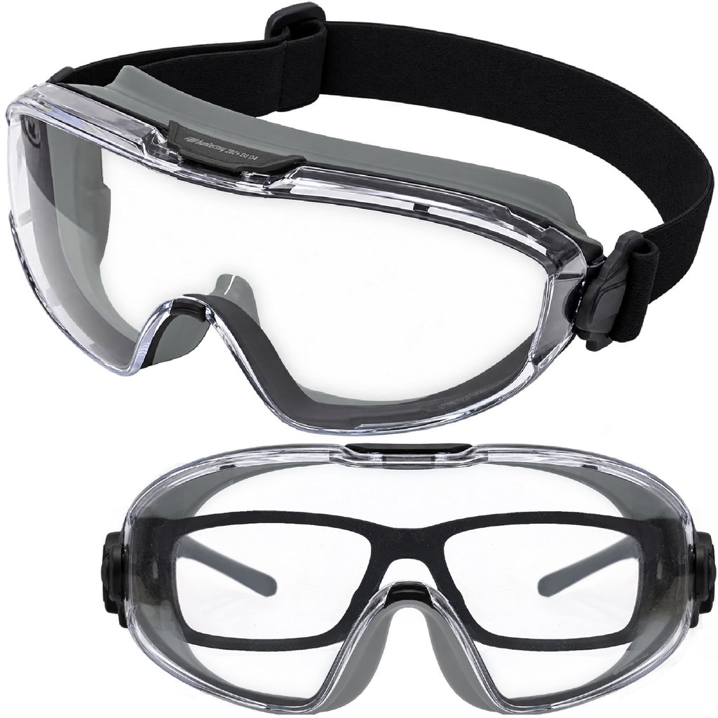 HTS HUNTERSKY G5010 Anti-Fog Tinted Safety Goggles Over Glasses
