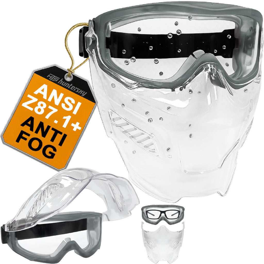 HTS HUNTERSKY G5090 Full Face Shield Over Glasses Anti-Fog Safety Goggles