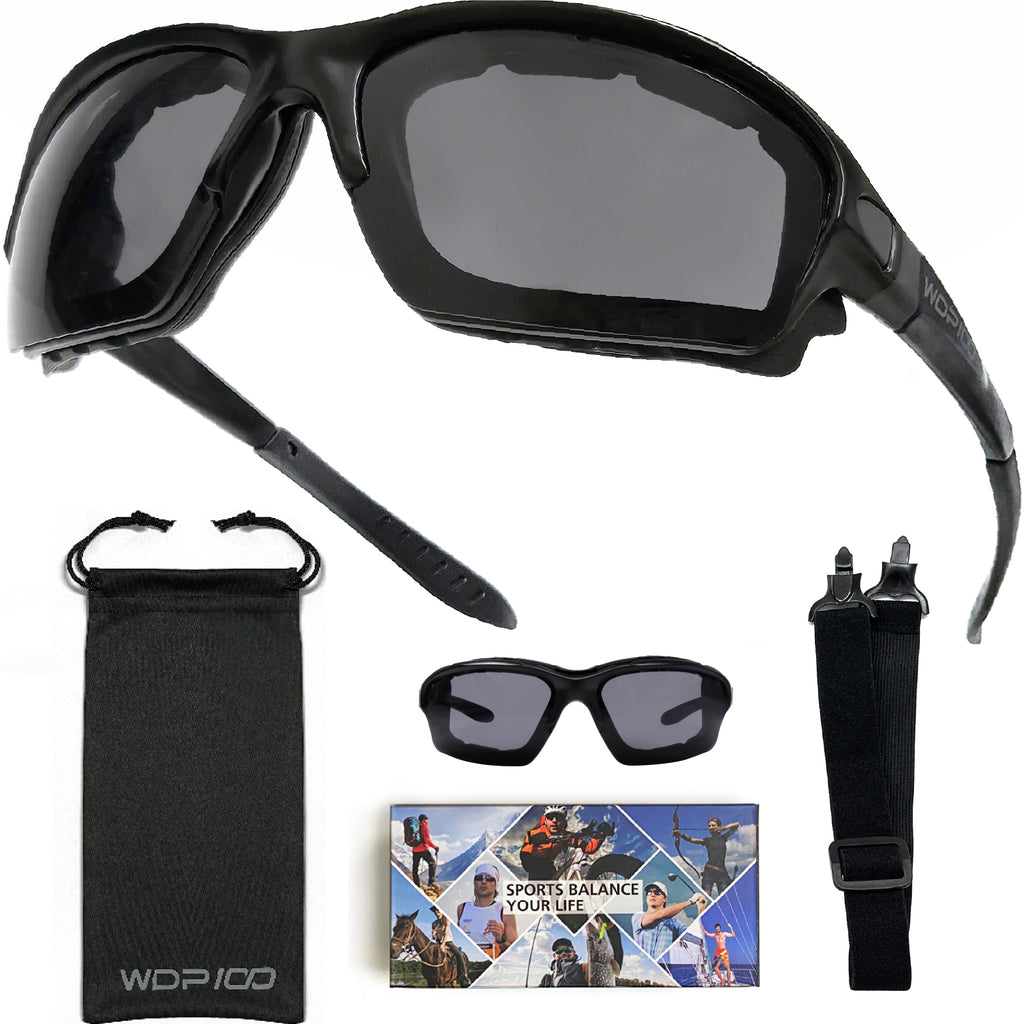 WDP100 G772 Motorcycle Riding Glasses Removable Foam Goggles with Strap for Powersports UTV Windproof Off Road