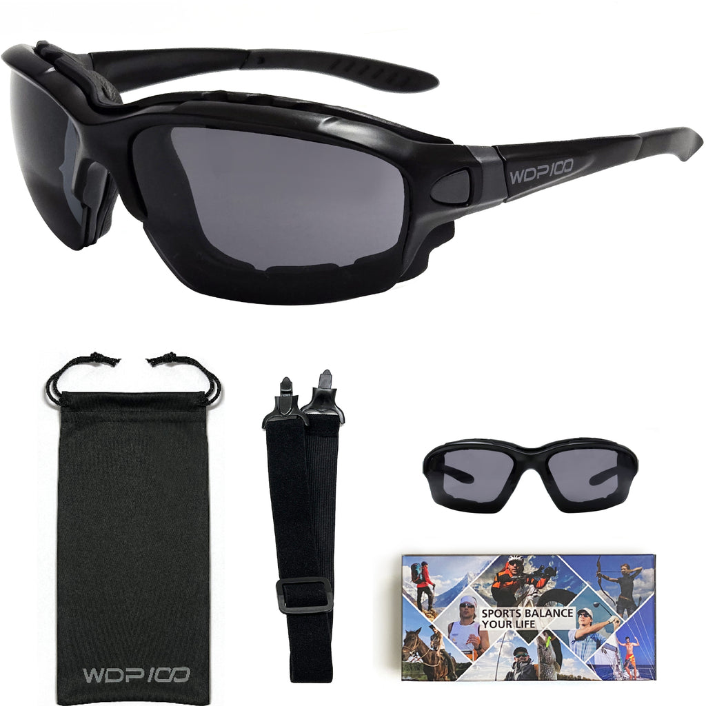 WDP100 G772 Motorcycle Riding Glasses Removable Foam Goggles with Strap for Powersports UTV Windproof Off Road