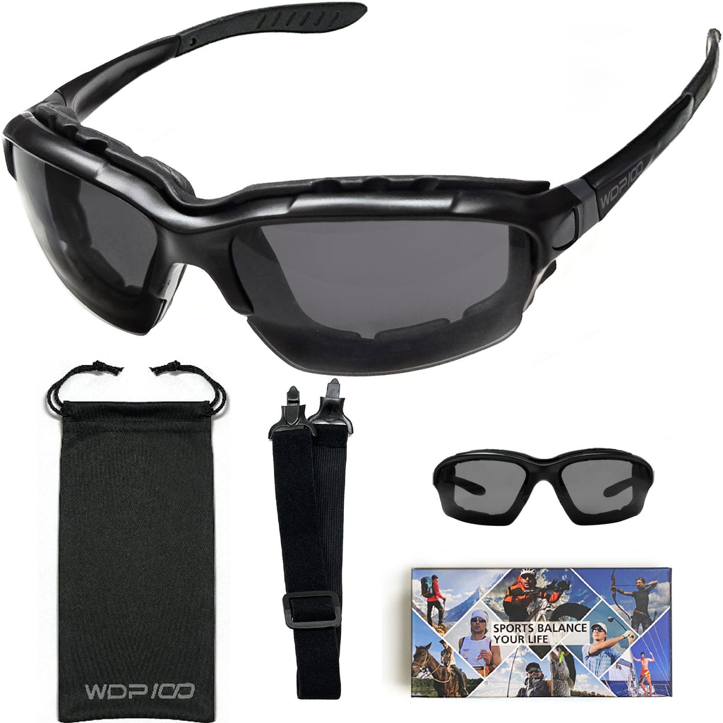 WDP100 G772 Motorcycle Riding Glasses Removable Foam Goggles with Strap for Powersports UTV Windproof Off Road