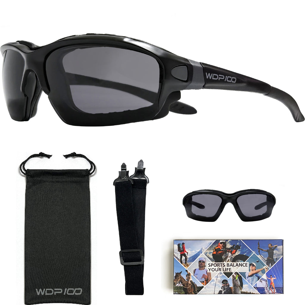 WDP100 G772 Motorcycle Riding Glasses Removable Foam Goggles with Strap for Powersports UTV Windproof Off Road
