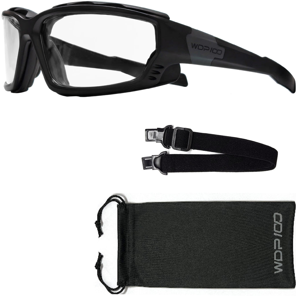 WDP100 GK20 Motorcycle Riding Glasses Inner Foam Gasket Goggles with Strap for Powersports UTV Windproof