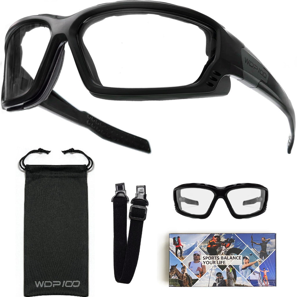 WDP100 GK20 Motorcycle Riding Glasses Inner Foam Gasket Goggles with Strap for Powersports UTV Windproof
