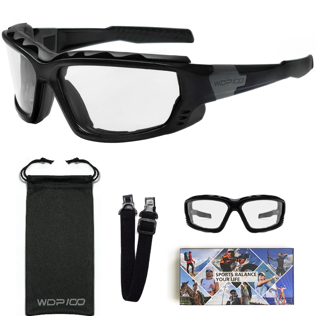 WDP100 GK20 Motorcycle Riding Glasses Inner Foam Gasket Goggles with Strap for Powersports UTV Windproof