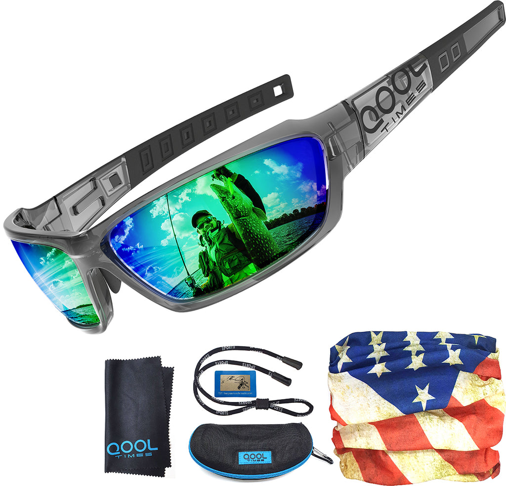 Living out your qool time J11 Polarized Fishing Sunglasses for Men Women, Adjustable Nose Pad, UV400, EMS TR90, ideal for Driving Running Golfing Cycling