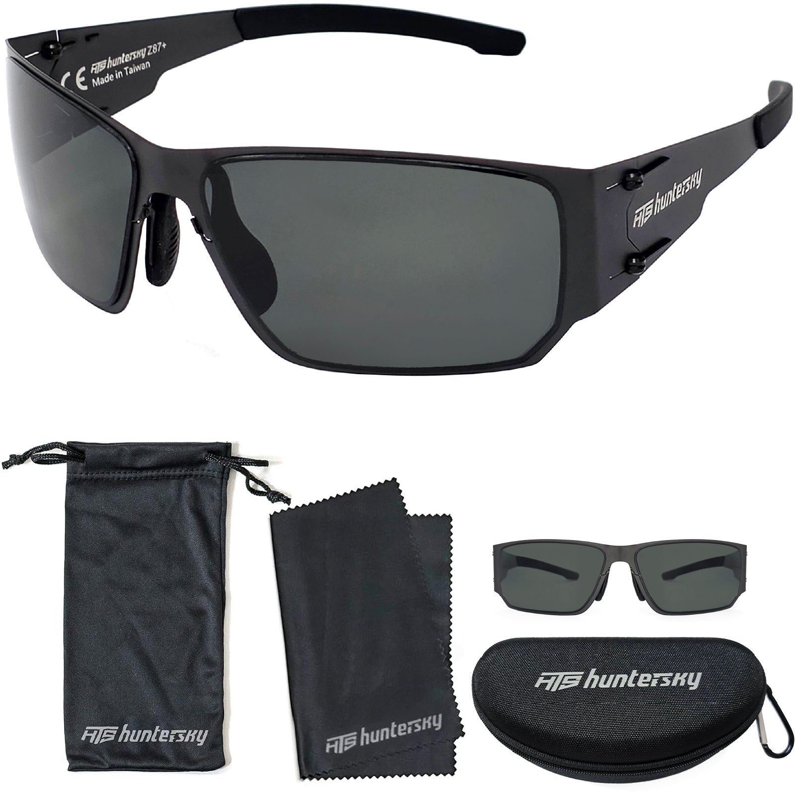 HTS HUNTERSKY M02 0.6 thin Japanese 301 Stainless Steel lightweight MILSPEC 2.5mm Thickness Impact Polarized Anti Fog Glasses