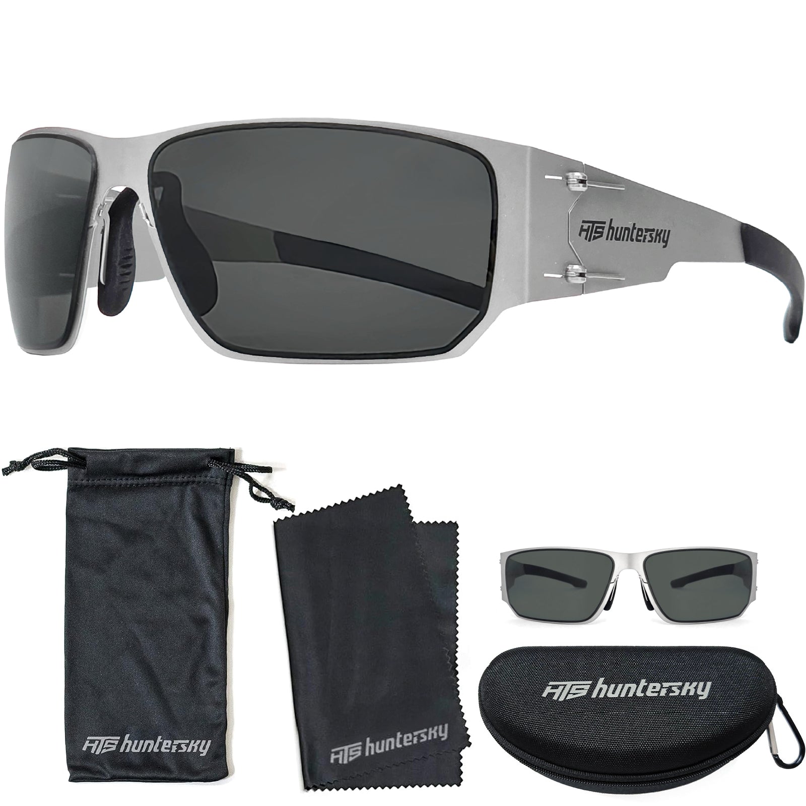 HTS HUNTERSKY M02 0.6 thin Japanese 301 Stainless Steel lightweight MILSPEC 2.5mm Thickness Impact Polarized Anti Fog Glasses