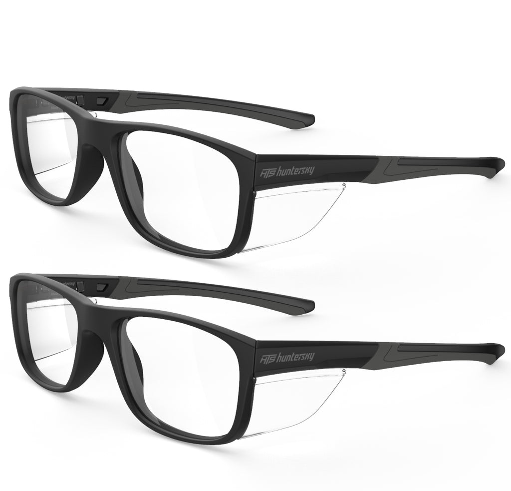 HTS HUNTERSKY P11 TR90NZZ Safety Glasses with Side Shield Small Size Women Men ANSI Z87 Anti Fog Scratch Resistant Lab Pickleball