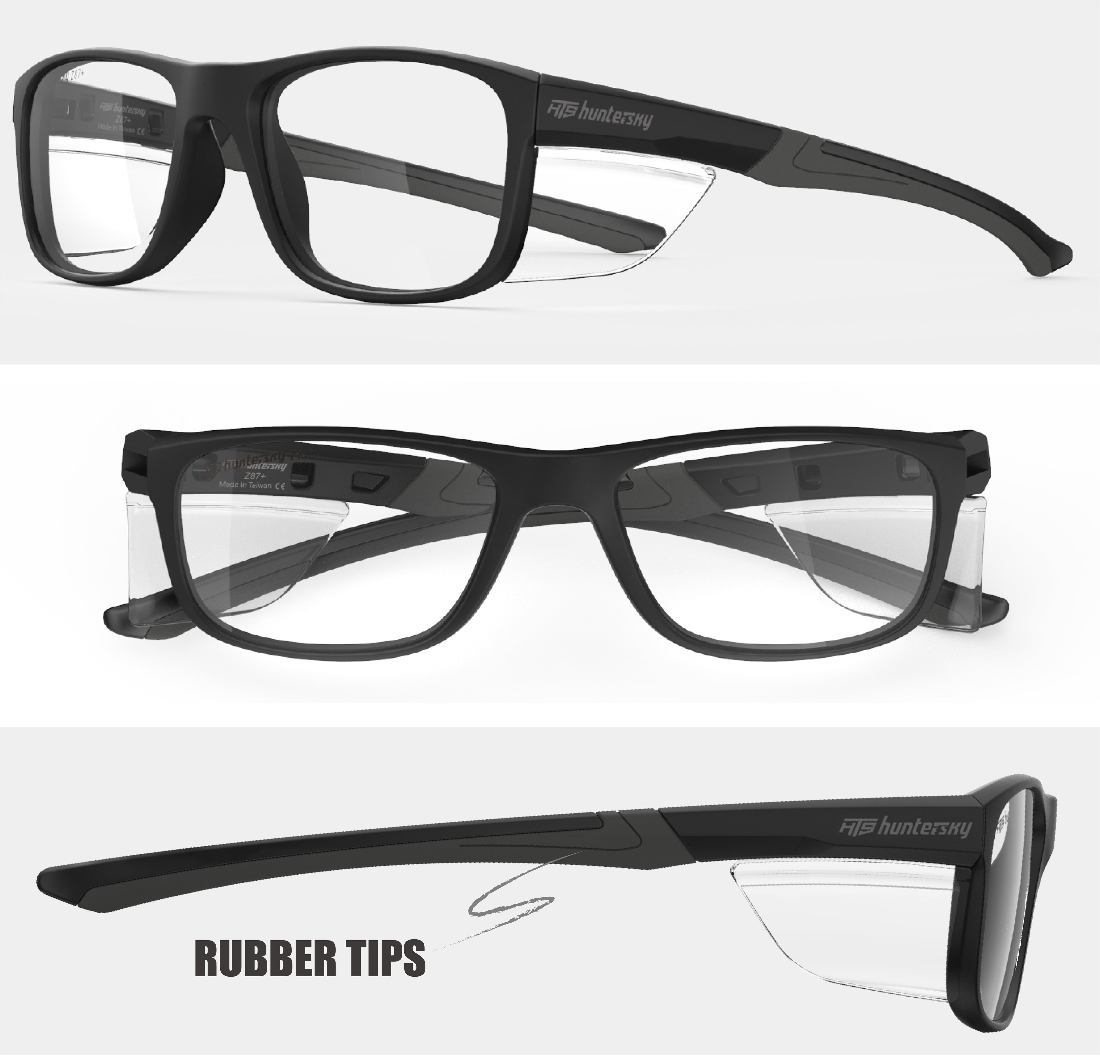 HTS HUNTERSKY P11 TR90NZZ Safety Glasses with Side Shield Small Size Women Men ANSI Z87 Anti Fog Scratch Resistant Lab Pickleball