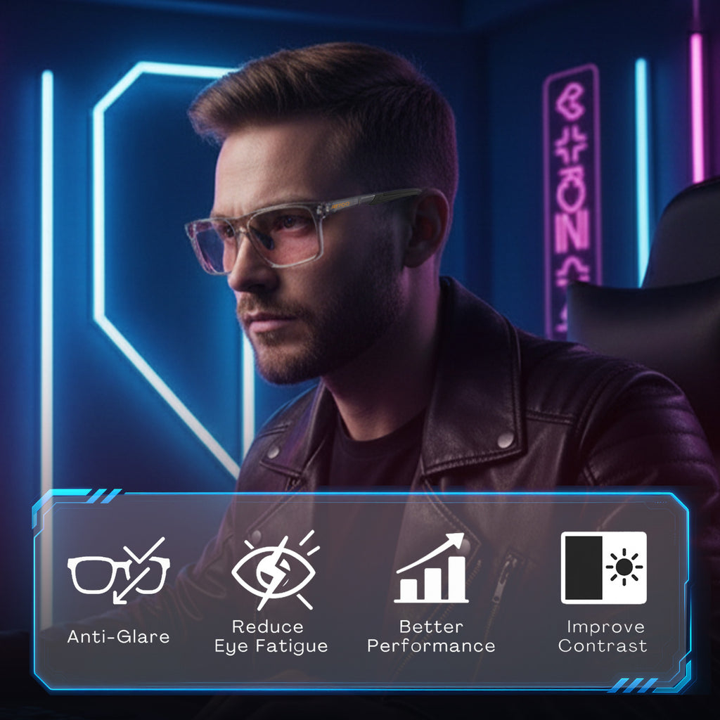 RT100 P1AG HD Premium Gaming and Computer Screen Rose Tint Glasses Blue Light Blocking 78% Reduce Glare Anti Eyestrain P1AG