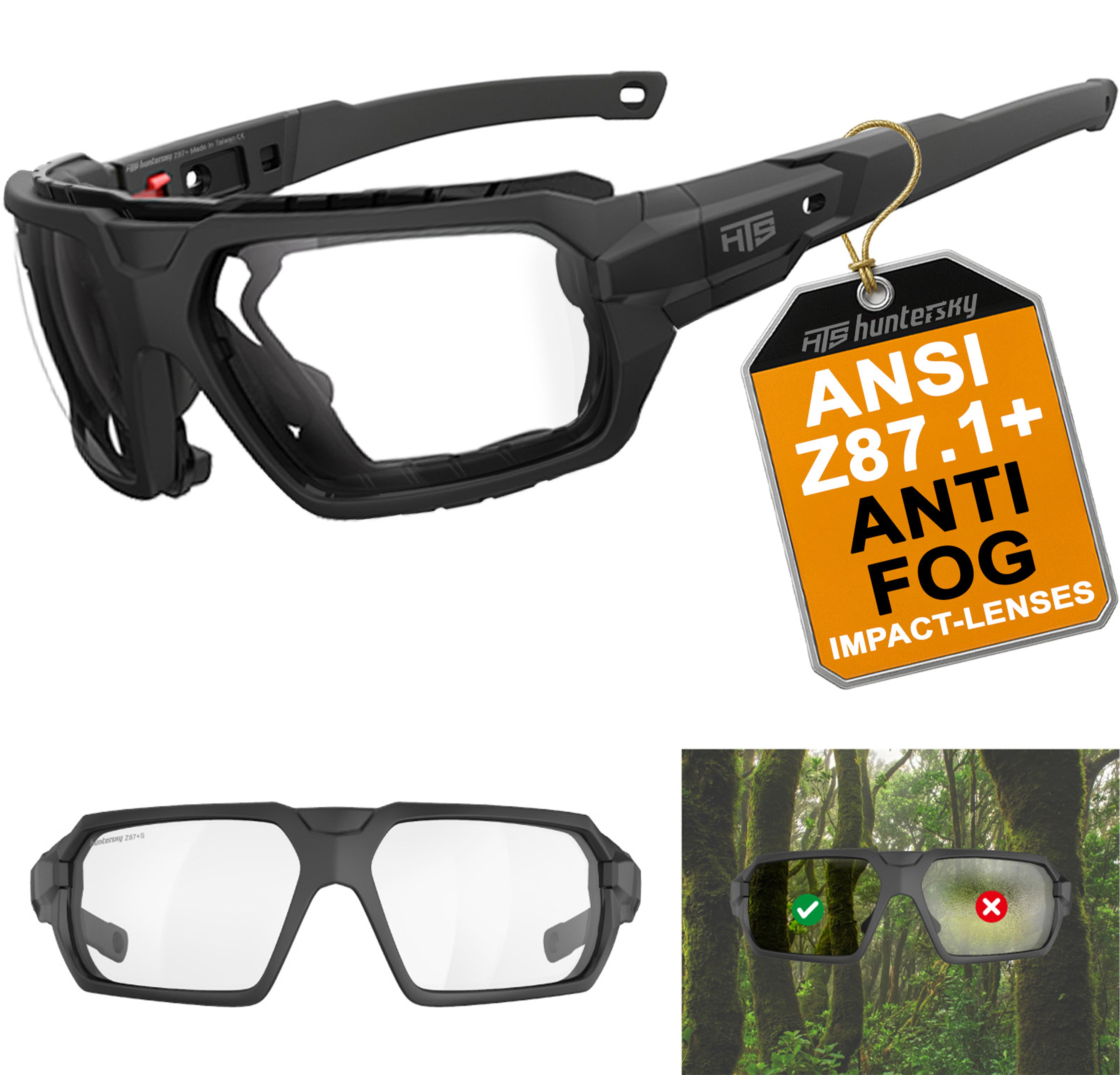 HTS HUNTERSKY Q37 Protective Powersports Motorcycle Anti Fog Riding Goggles Eyewear Padded Sunglasses Windproof UTV Spoggles