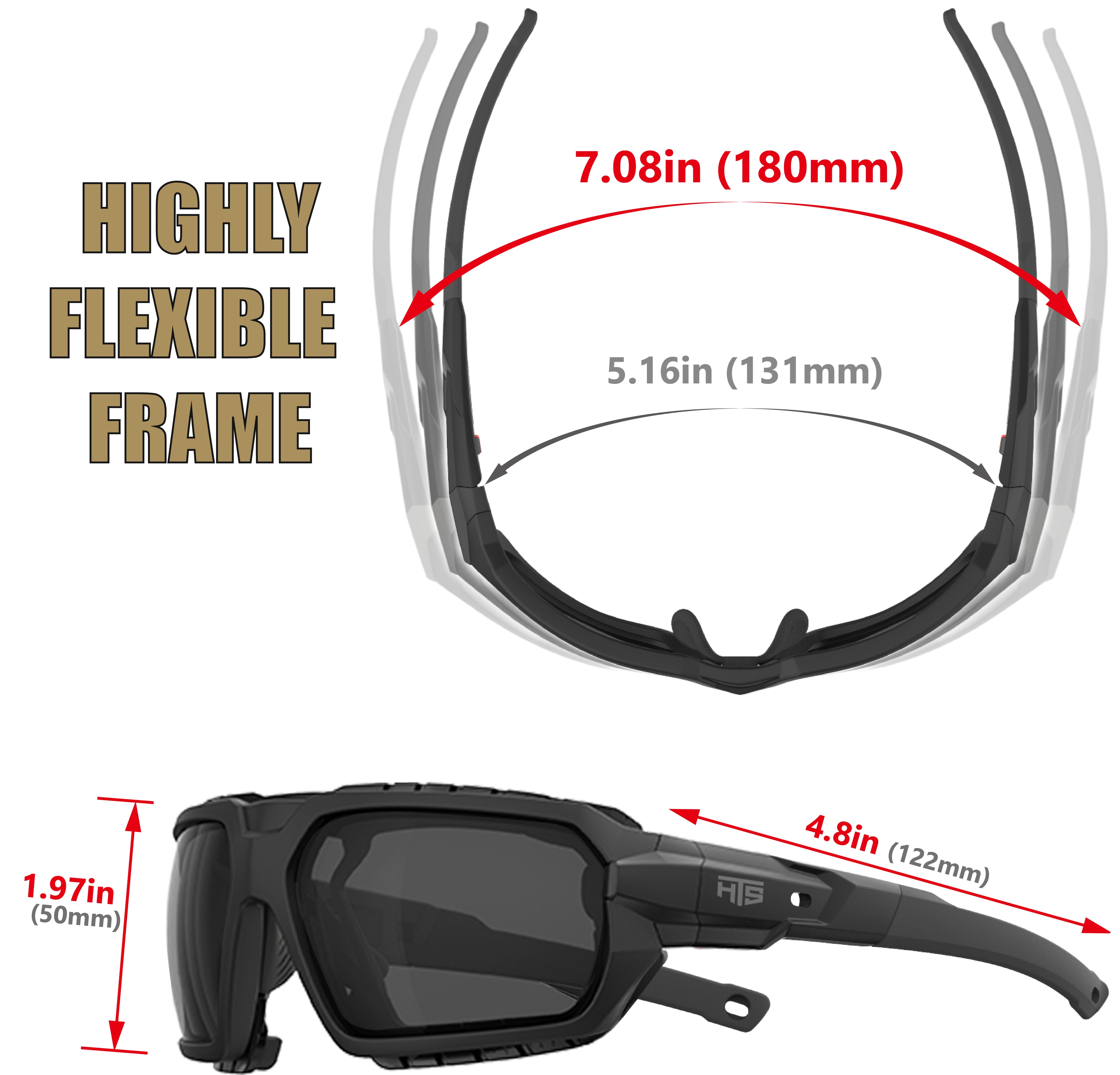 HTS HUNTERSKY Q37 Protective Powersports Motorcycle Anti Fog Riding Goggles Eyewear Padded Sunglasses Windproof