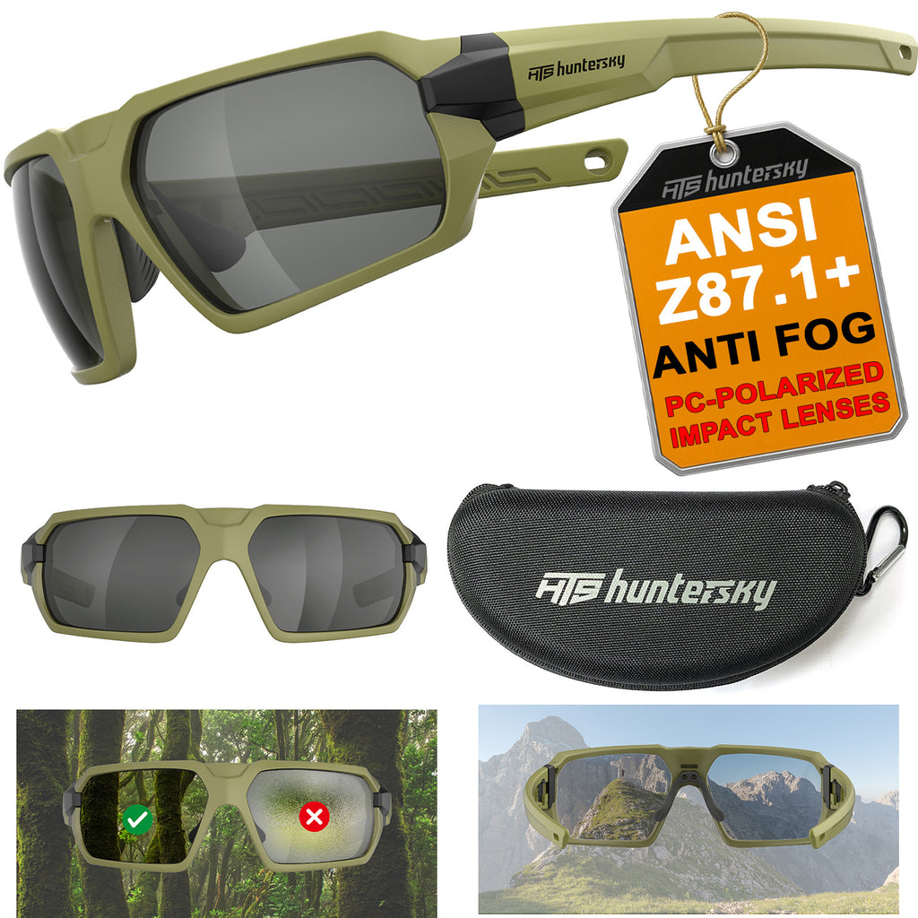 HTS HUNTERSKY Q37 Ballistic Tactical Impact Protection Anti Fog Shooting Glasses Military Grade Airsoft Range