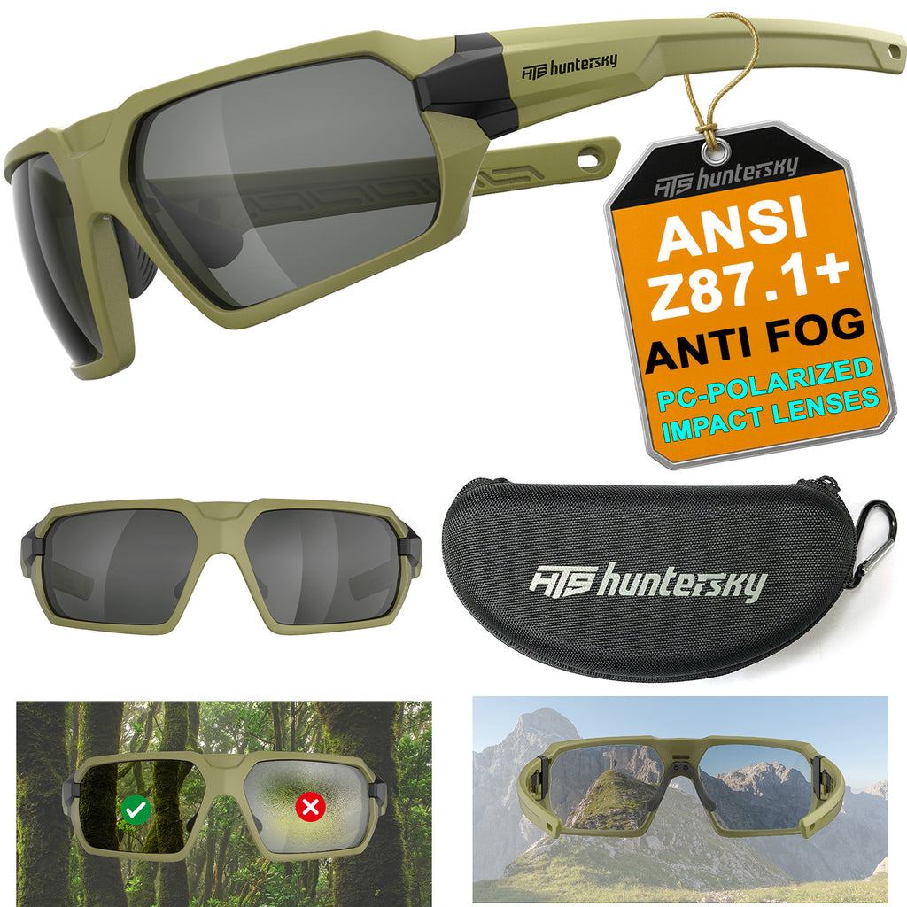 HTS HUNTERSKY Q37 Ballistic Tactical Impact Protection Anti Fog Shooting Glasses Military Grade Airsoft Range