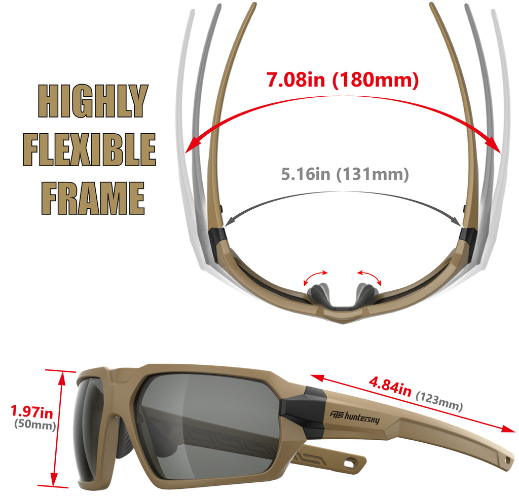 HTS HUNTERSKY Q37 Ballistic Tactical Impact Protection Anti Fog Shooting Glasses Military Grade Airsoft Range