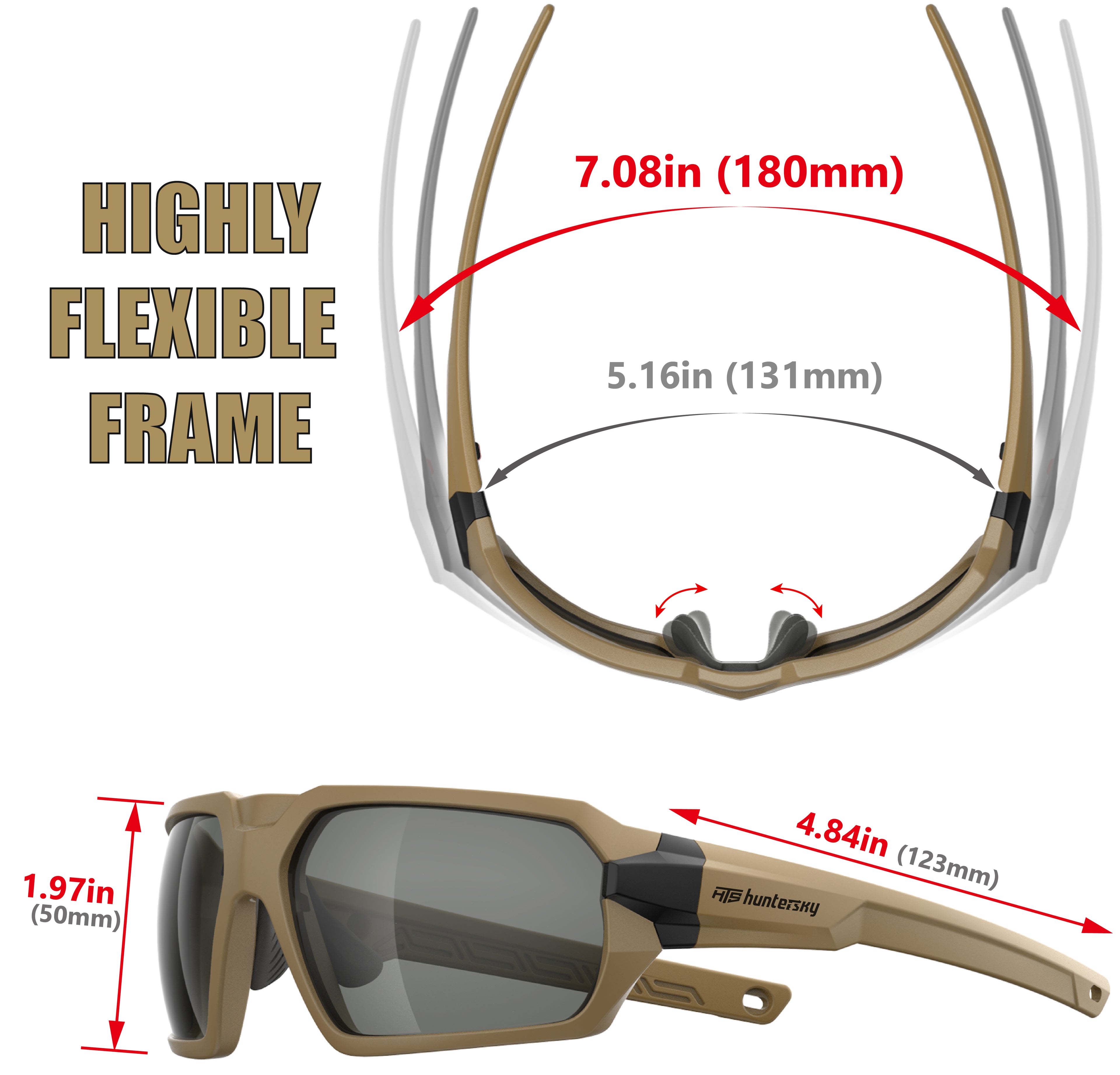 HTS HUNTERSKY Q37 Ballistic Tactical Impact Protection Anti Fog Shooting Glasses Military Grade Airsoft Range