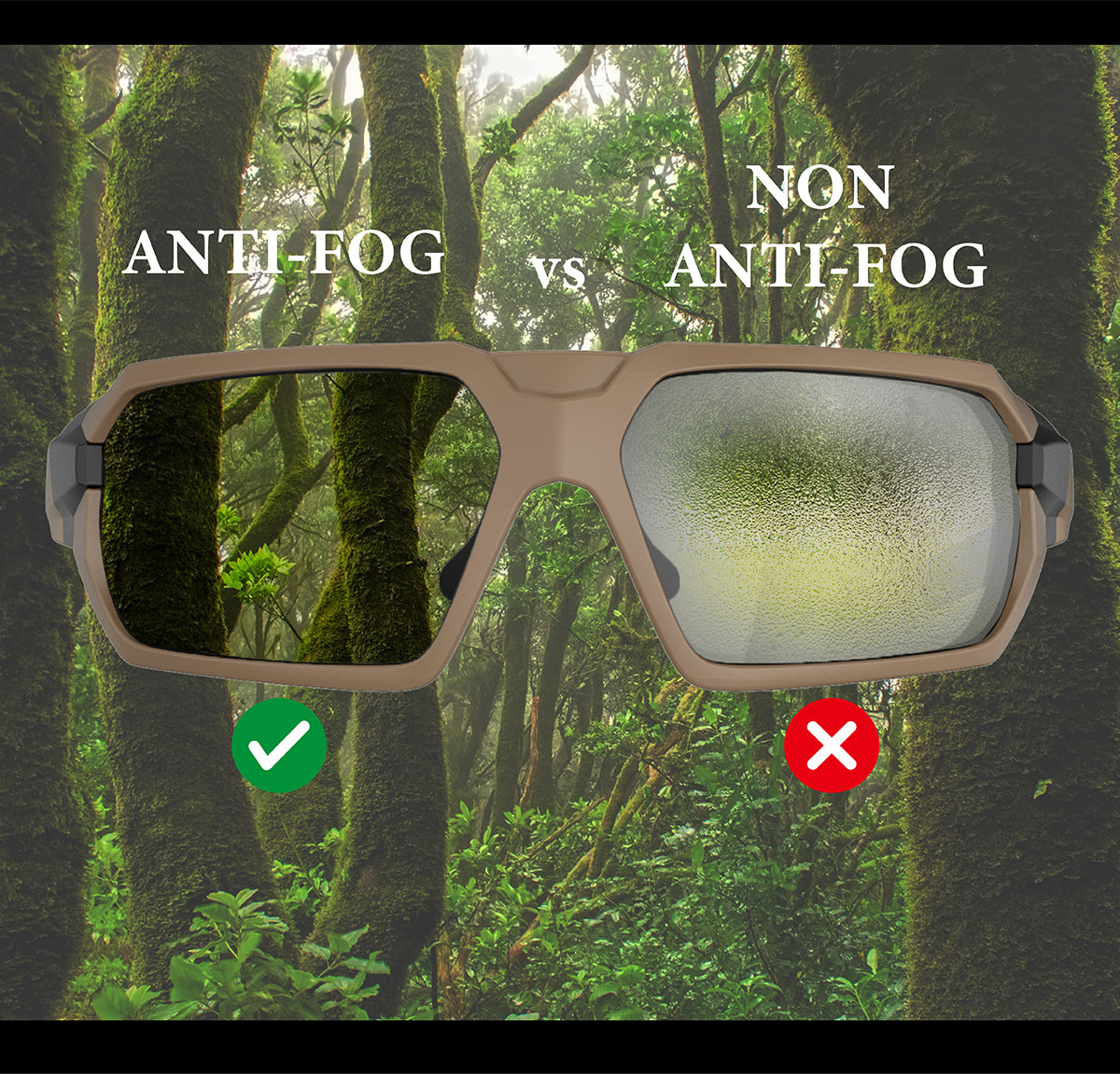 HTS HUNTERSKY Q37 Ballistic Tactical Impact Protection Anti Fog Shooting Glasses Military Grade Airsoft Range