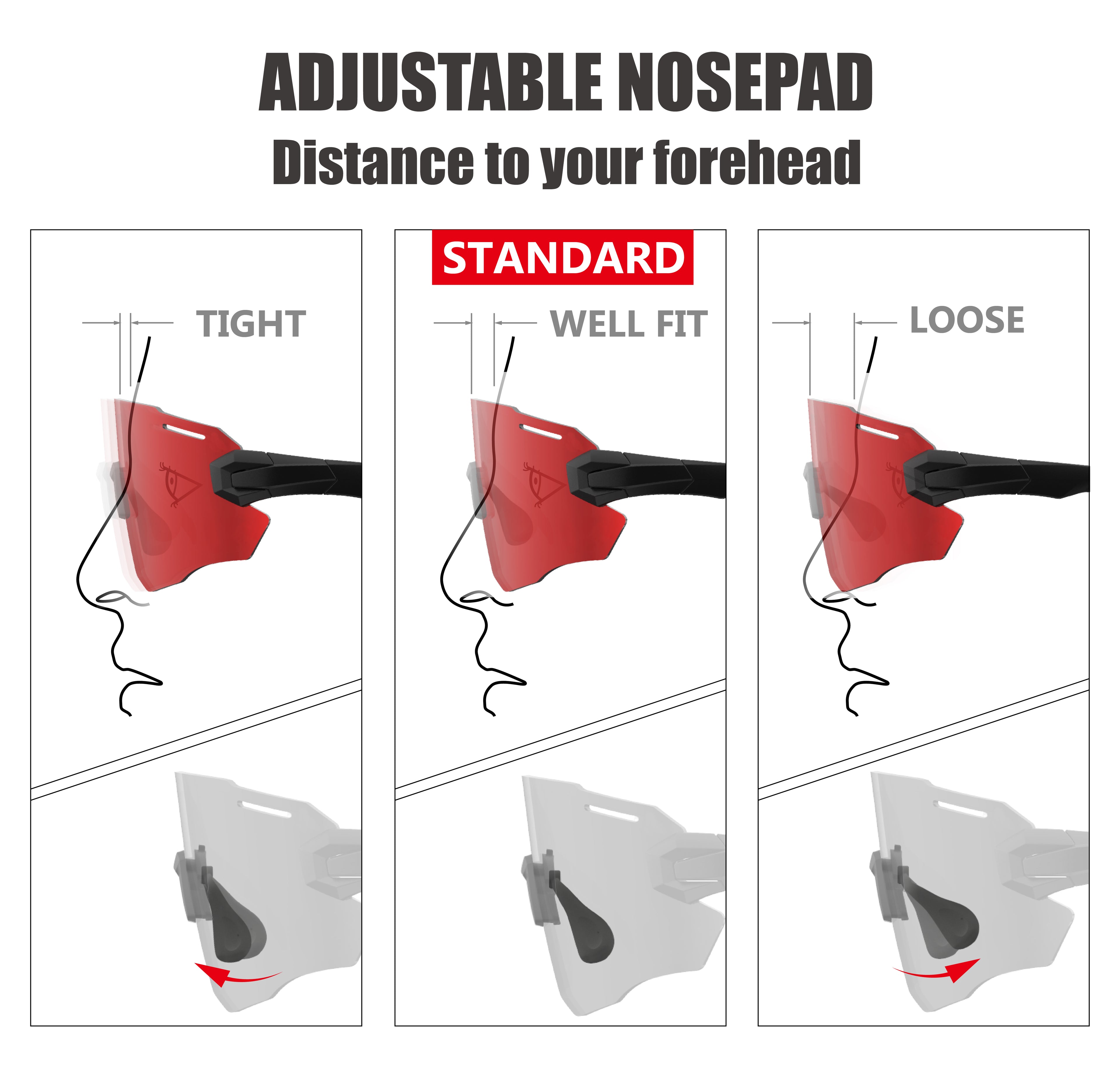 RT100 Q58 RIDE YOUR WAY Professional wrap around Frameless Cycling Sunglasses for Men and Women