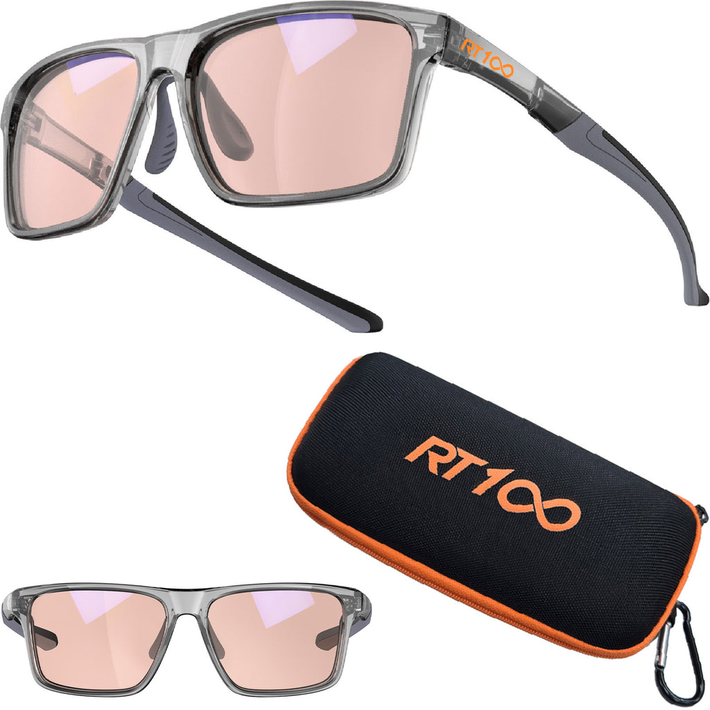 RT100 P1AG HD Premium Gaming and Computer Screen Rose Tint Glasses Blue Light Blocking 78% Reduce Glare Anti Eyestrain P1AG