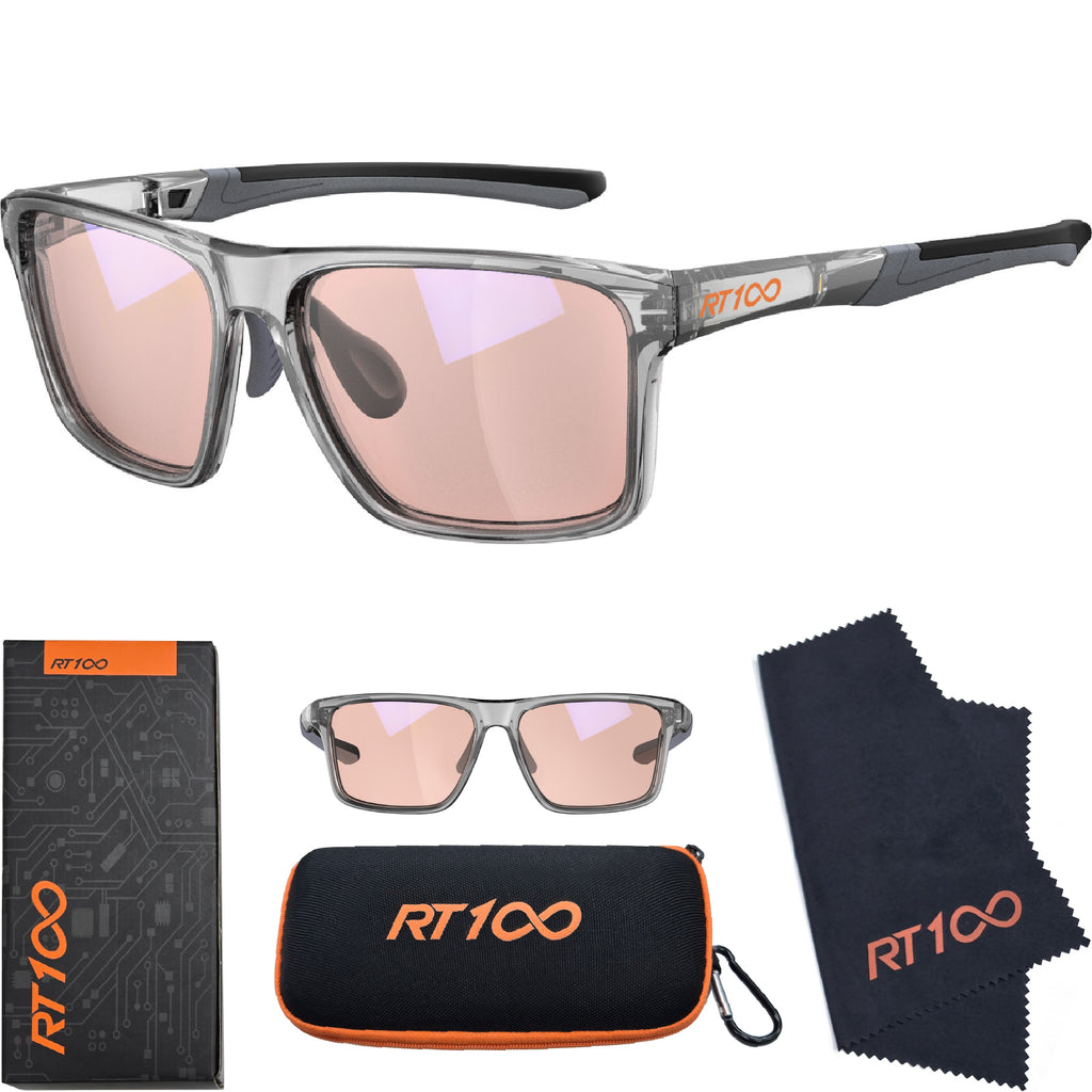 RT100 P1AG HD Premium Gaming and Computer Screen Rose Tint Glasses Blue Light Blocking 78% Reduce Glare Anti Eyestrain P1AG
