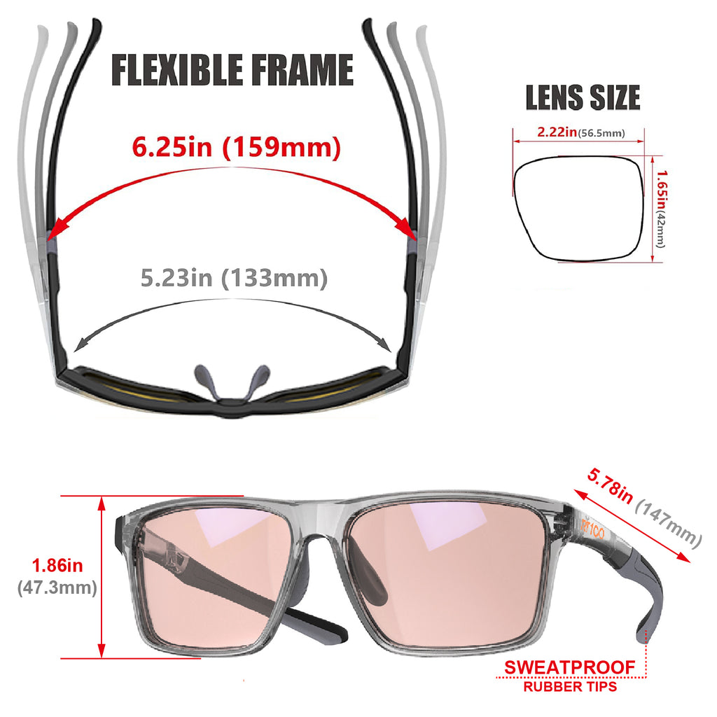 RT100 P1AG HD Premium Gaming and Computer Screen Rose Tint Glasses Blue Light Blocking 78% Reduce Glare Anti Eyestrain P1AG