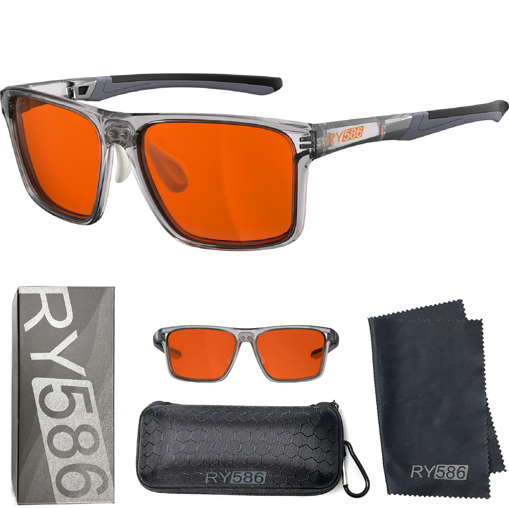RY586 P1AS HD Premium Sleep Glasses P1AS 99.9% Blue Light Blocking Gaming Computer Screen Glasses Reduce Eyestrain & Glare High Contrast Definition UV580 nm