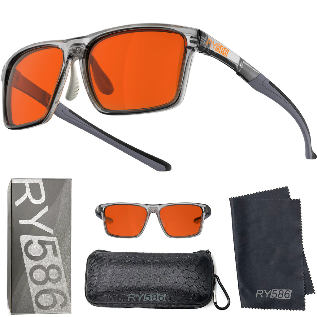 RY586 P1AS HD Premium Sleep Glasses P1AS 99.9% Blue Light Blocking Gaming Computer Screen Glasses Reduce Eyestrain & Glare High Contrast Definition UV580 nm