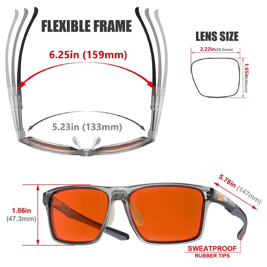 RY586 P1AS HD Premium Sleep Glasses P1AS 99.9% Blue Light Blocking Gaming Computer Screen Glasses Reduce Eyestrain & Glare High Contrast Definition UV580 nm